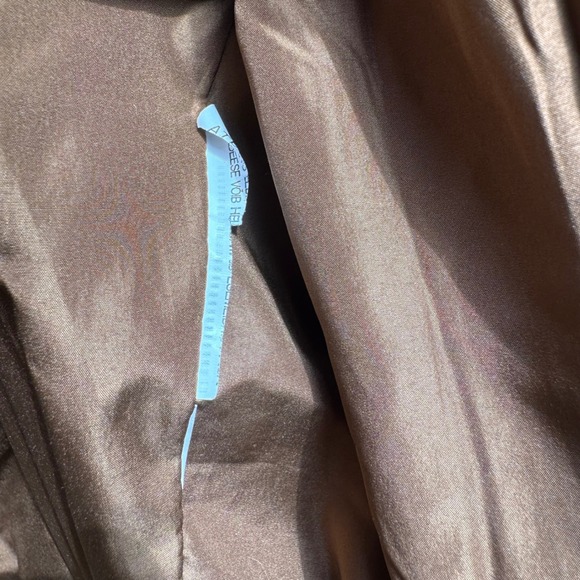 Zara Chocolate Brown Mocha Faux Suede Moto Biker Jacket XS Belted Y2K Boho - Picture 5 of 7